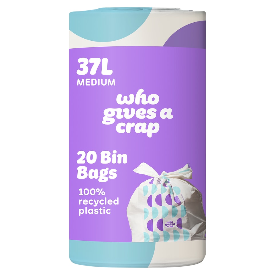 image 1 of Who Gives A Crap Super Strong 20 Bin Bags 37L