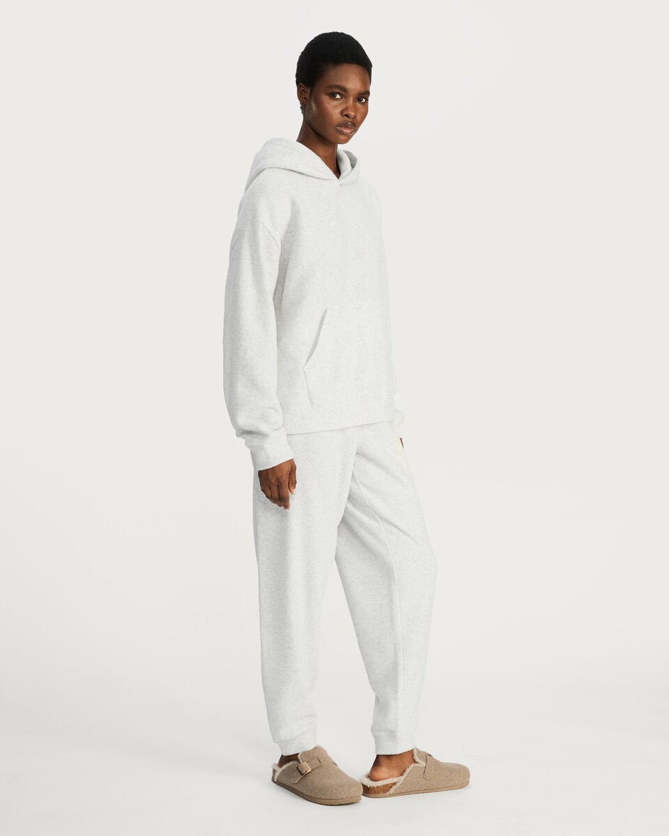 image 1 of F&F Towelling Textured Elasticated Cuffed Pyjama Bottoms in Grey