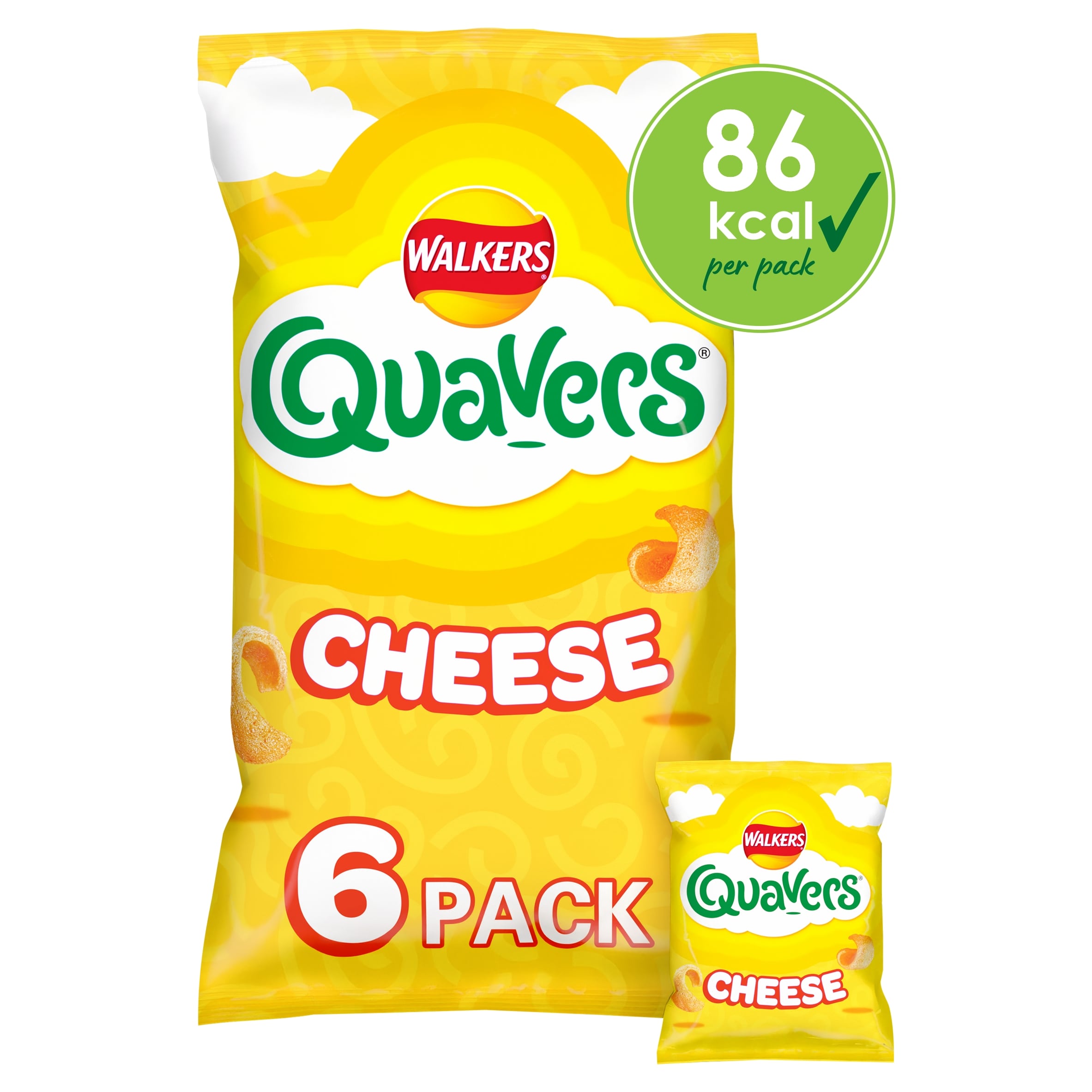Walkers Quavers Cheese Multipack Crisps 6x16g
