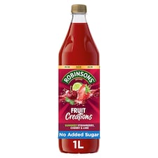 Robinsons Fruit Creations Summery Strawberry, Cherry & Lime No Added Sugar Squash 1L