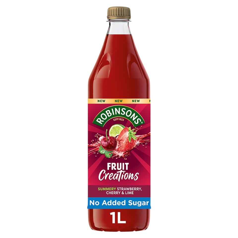Robinsons Fruit Creations Summery Strawberry, Cherry & Lime No Added Sugar Squash 1L