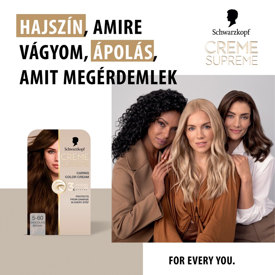 Schwarzkopf Creme Supreme tartós hajfesték 5-60 világos csokoládébarna  1. kép