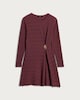 image 4 of F&F Textured Metal Buckle Long Sleeved Dress in Burgundy