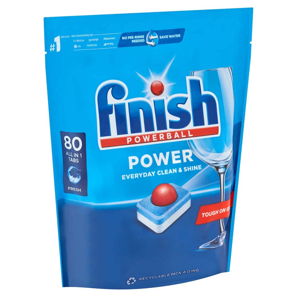 Finish Powerball Power All in 1 Regular mosogatógép tabletta 80 db 1,28 kg
