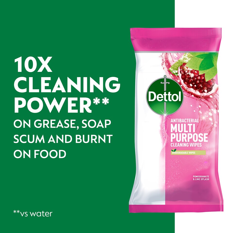 image 1 of Dettol Antibacterial Cleaning Wipes Pomegranate & Lime 105 Pack