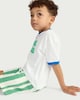 image 2 of F&F Boys 2-Piece Saint Lucia Slogan T-Shirt and Striped Shorts Set in White