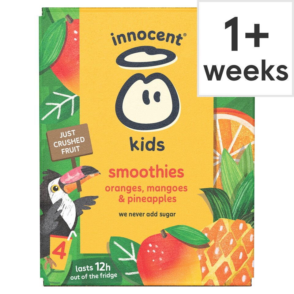 image 1 of innocent Kids Smoothies Oranges, Mangoes & Pineapples 4 x 150ml