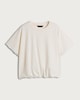 image 4 of F&F Pure Cotton Bubble Hem Top in Cream