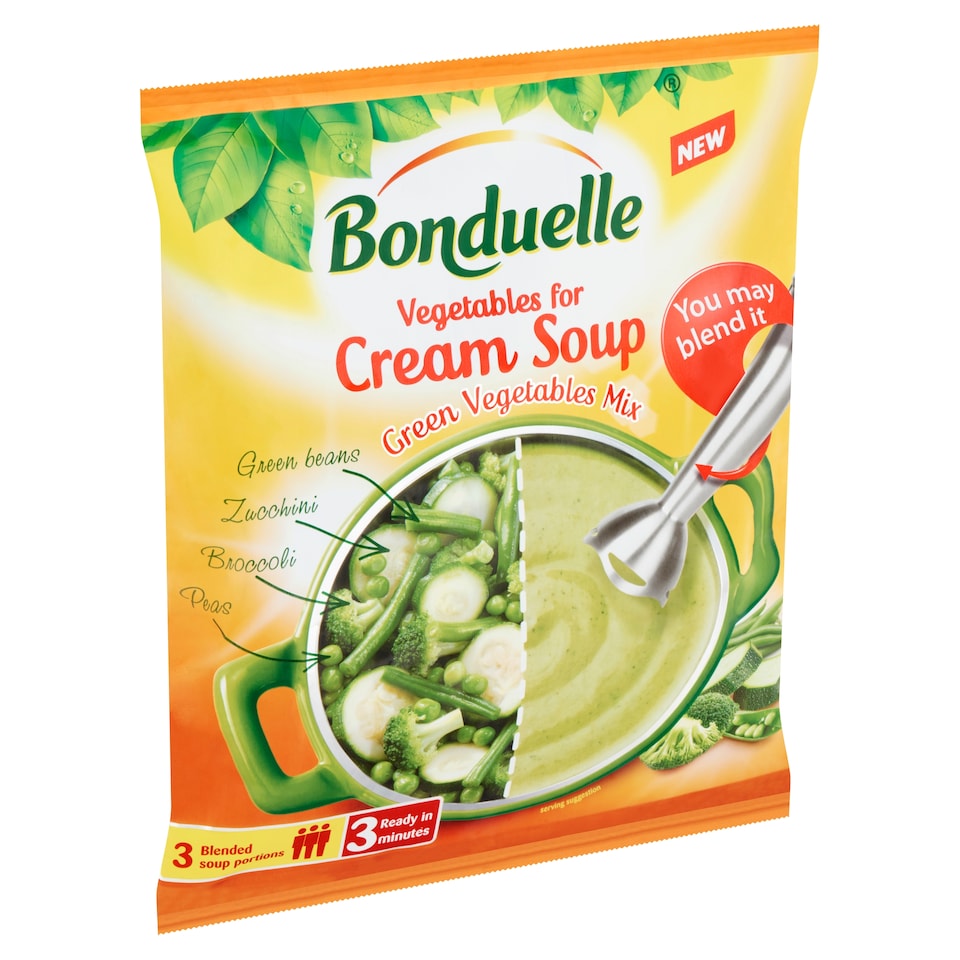 image 1 of Bonduelle Quick-Frozen Vegetables for Cream Soup with Green Vegetables Mix 400 g
