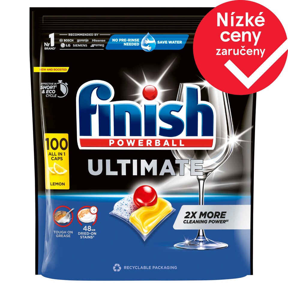Finish Ultimate kapsle do myčky nádobí - Lemon 100 ks