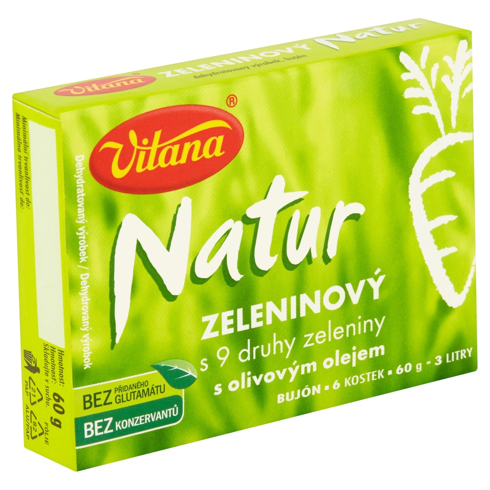 Obrázek 1 pro produkt Vitana Natur Zeleninový bujón s 9 druhy zeleniny s olivovým olejem 60g