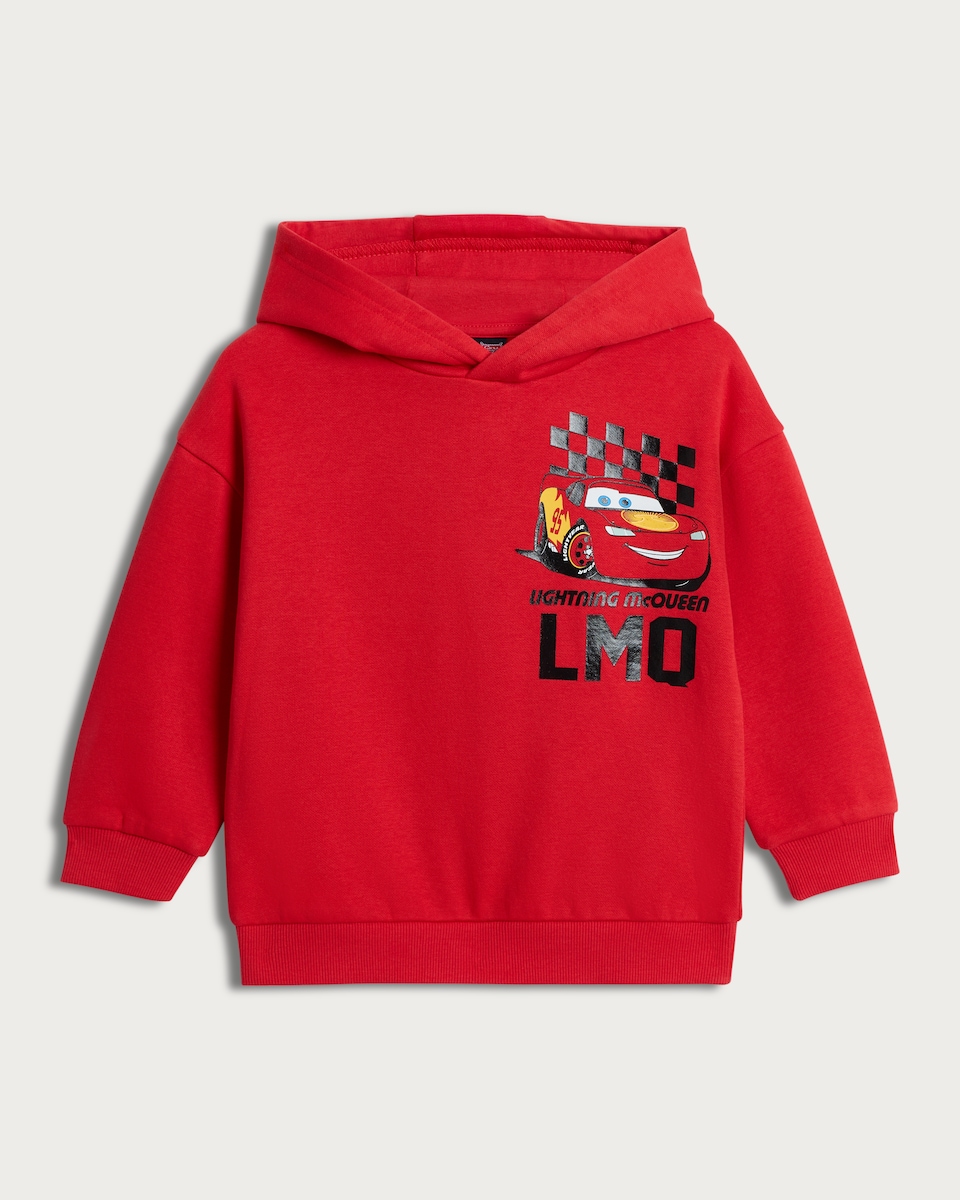image 1 of Disney Lightning McQueen Cotton Rich Hoodie in Red