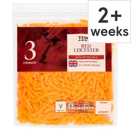 Tesco Grated Red Leicester Cheese 250G Tesco Groceries