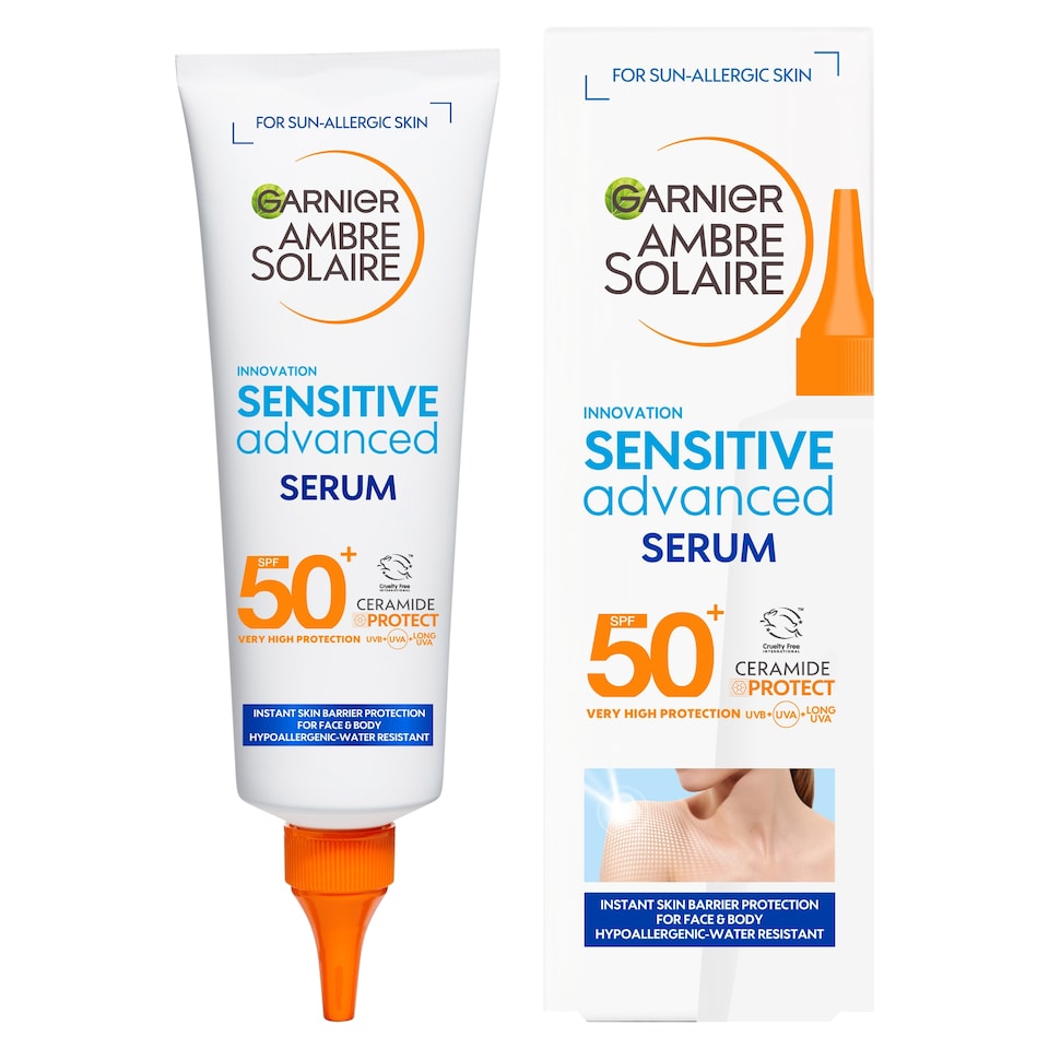 image 1 of Garnier Ambre Solaire Sensitive Advanced Serum Face & Body Spf 50 125Ml