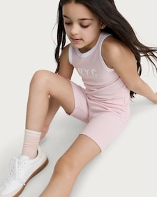 F&F Girls 2-Pack Cotton Rich Ribbed Cycling Shorts in Multi Pink