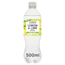 Tesco Lemon & Lime Zero Sugar Soft Drink 500ml