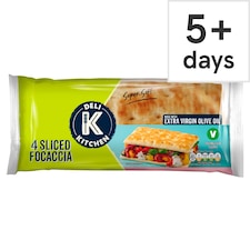 Deli Kitchen Sliced Focaccia Flatbreads 4 Pack 300g