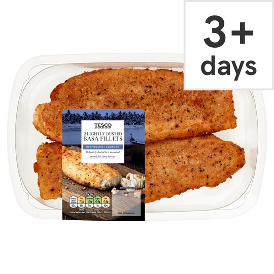 Tesco 2 Lightly Dusted Basa Fillets 255G Tesco Groceries