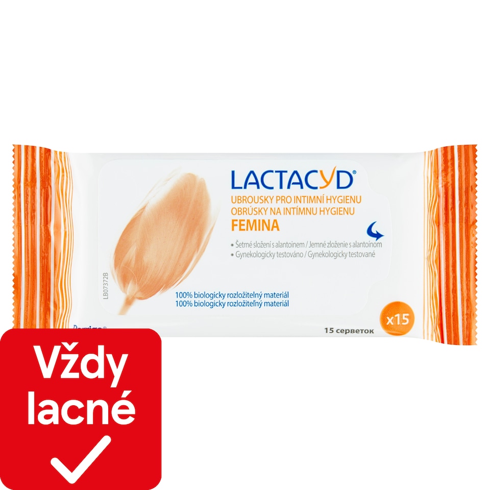 Lactacyd Femina obrúsky na intímnu hygienu 15 ks