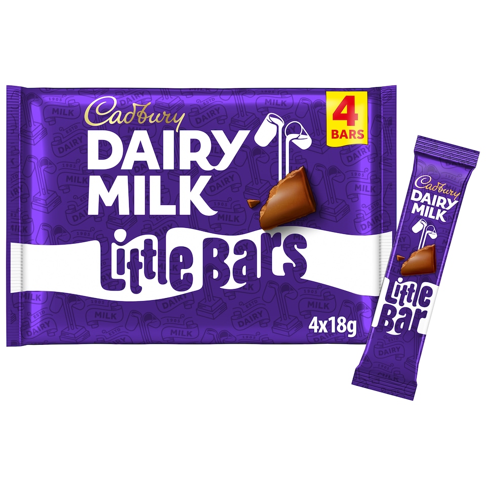 Cadbury Dairy Milk Little Bars Kids Multipack 4 Pack 18g
