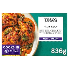Tesco Butter Chicken & Baby Spinach Traybake 836G