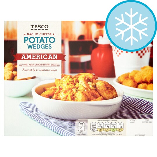 T. A/CAN NACHO CHEESE POTATO WEDGES 500g Tesco Groceries