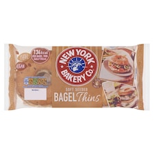 New York Bakery Co Soft Seeded Bagel Thins 4 Pack