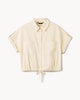 image 5 of F&F Modal Rich Pinstripe Short Sleeved Shirt in Cream