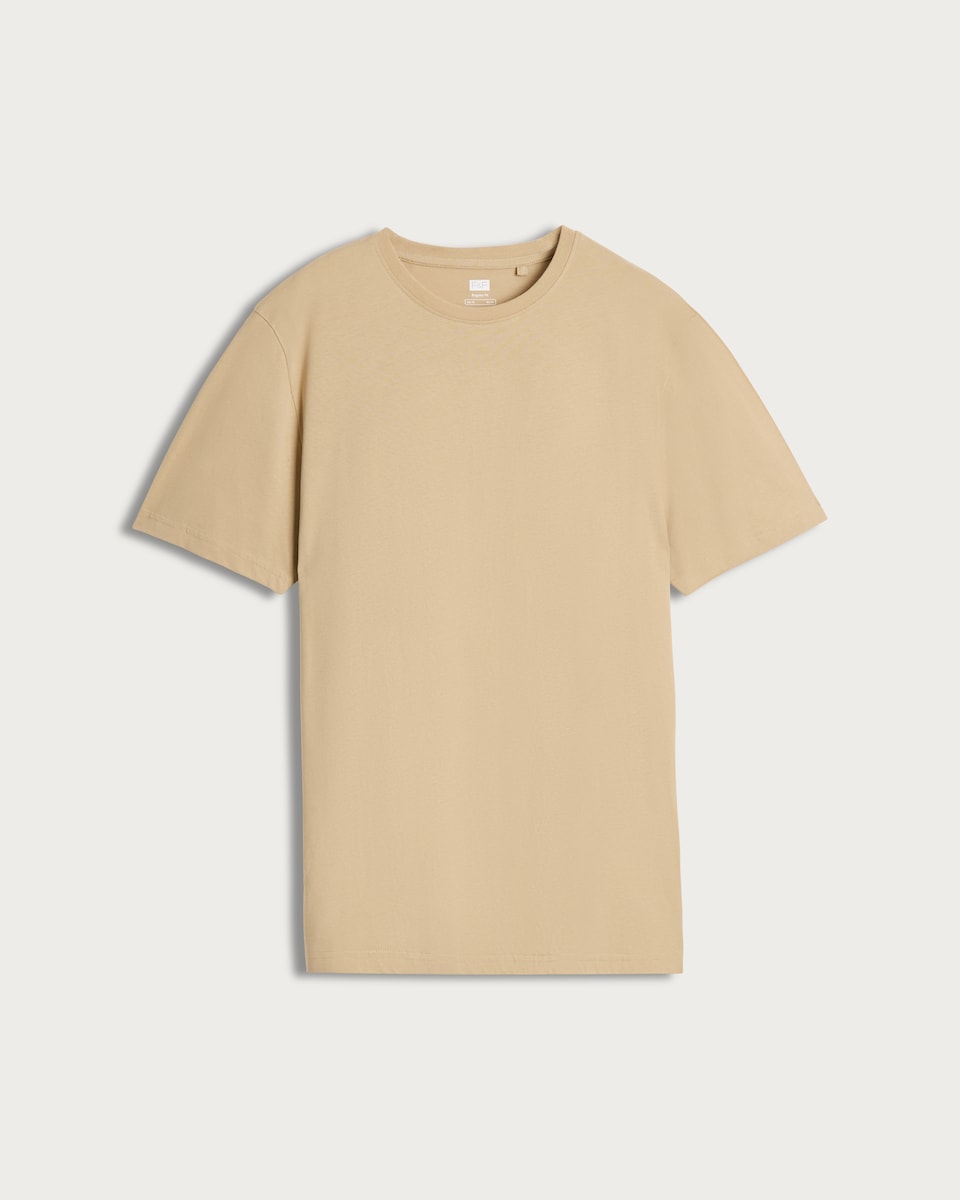 image 1 of F&F Pure Cotton Short Sleeved T-Shirt in Camel