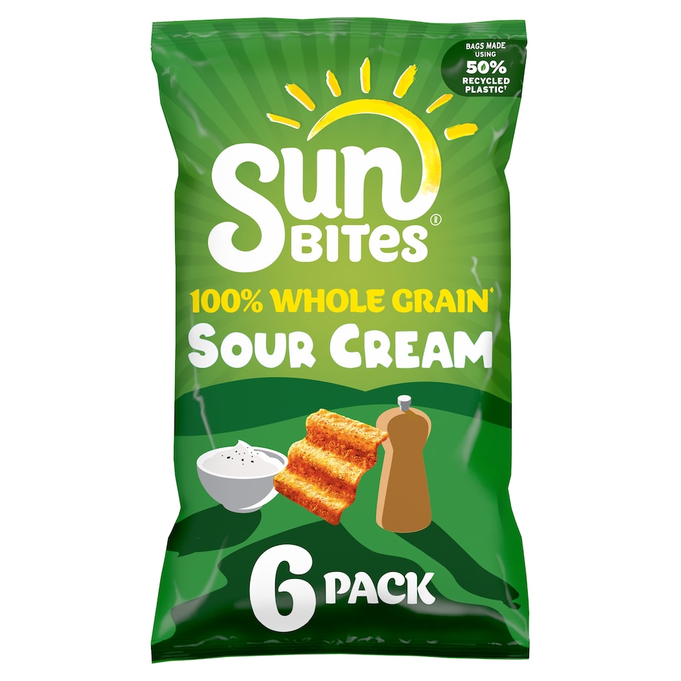 image 1 of Walkers Sunbites Sour Cream & Black Pepper Multipack Crisps 6x25g