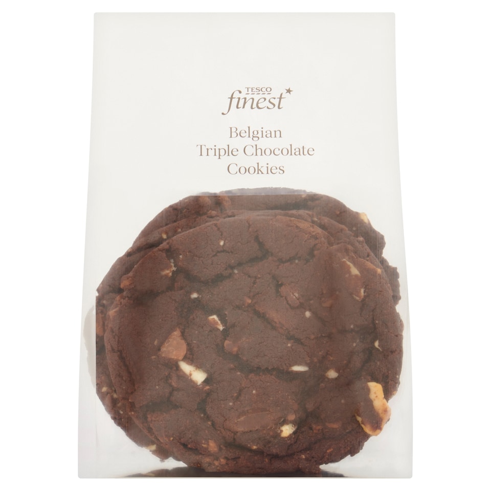 Tesco Finest Belgian Triple Chocolate Cookies 4 Pack