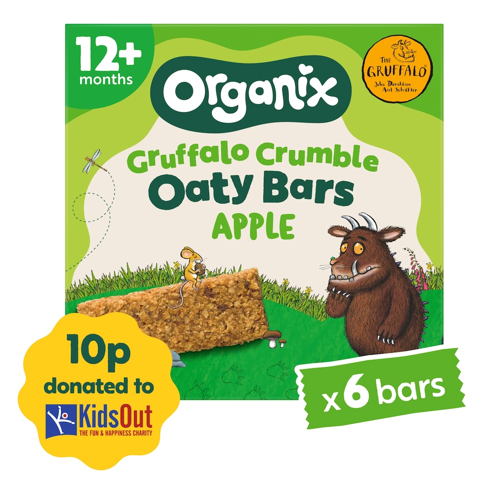 image 1 of Organix Gruffalo Crumble Apple Oaty Bars Organic Toddler Snack Multipack 6x23g