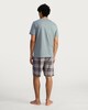 image 3 of F&F Fleece Shorts Check Pyjama Set in Grey
