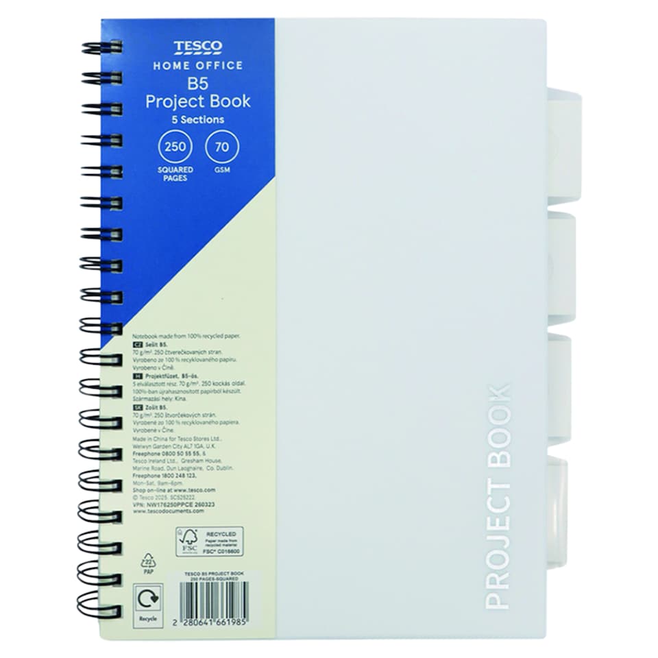Tesco Home Office zošit B5 250 strán