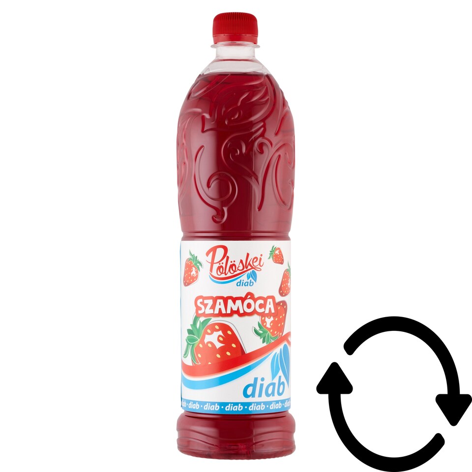 Pölöskei Diab Strawberry Flavoured Syrup with Sweeteners 1 l