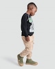 image 1 of F&F Boys Cotton Rich Corduroy Cuffed Cargo Trousers in Stone