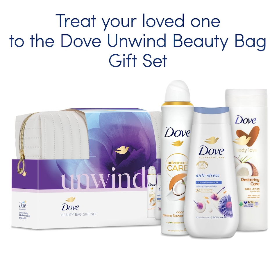 image 1 of Dove Unwind Beauty Bag Gift Set