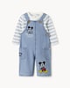 image 1 of Disney Mickey Mouse 2-Piece Pure Cotton Dungaree Set in Blue