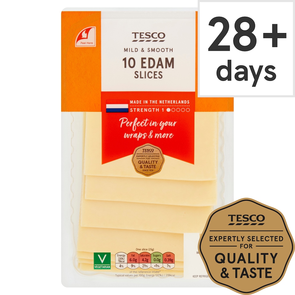Tesco Edam Cheese 10 Slice 250G