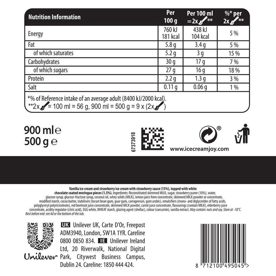 image 1 of Carte D'or Eton Mess Ice Cream Dessert 900Ml