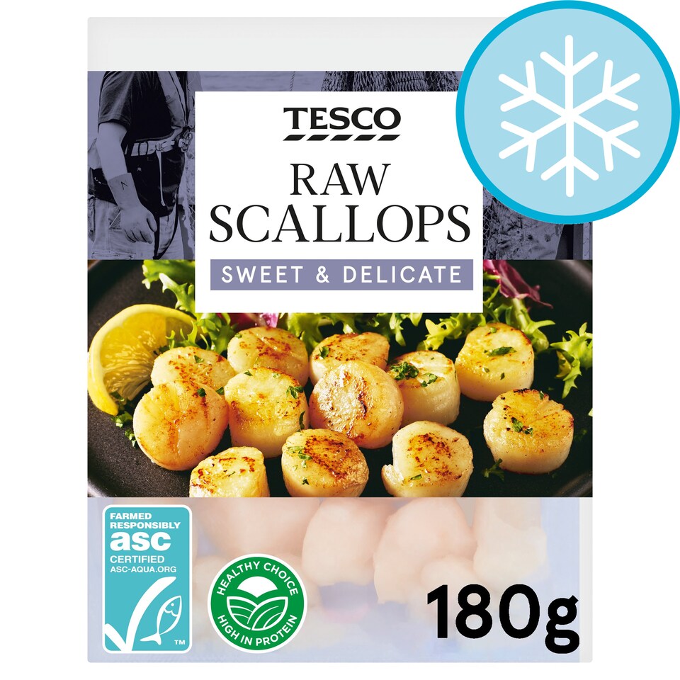 Tesco Raw Scallops 180G Tesco Groceries