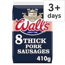 Walls 8 Thick Pork Sausages 410G