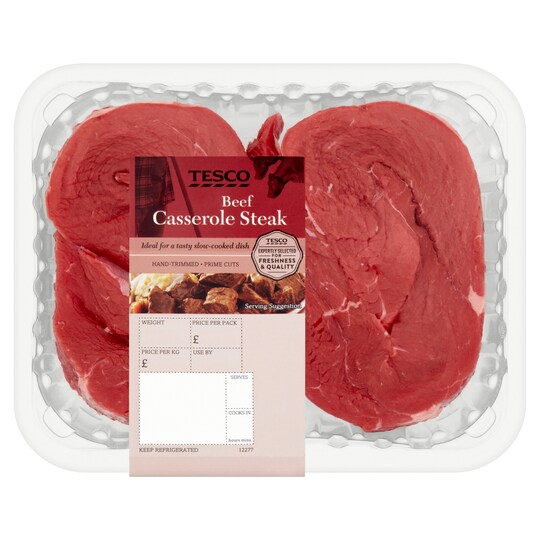 TESCO BEEF CASSEROLE STEAK 402G Tesco Groceries