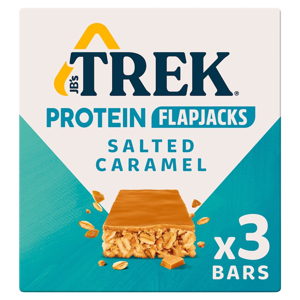 image 1 of TREK Protein Flapjacks - Salted Caramel 3 Pack 50g