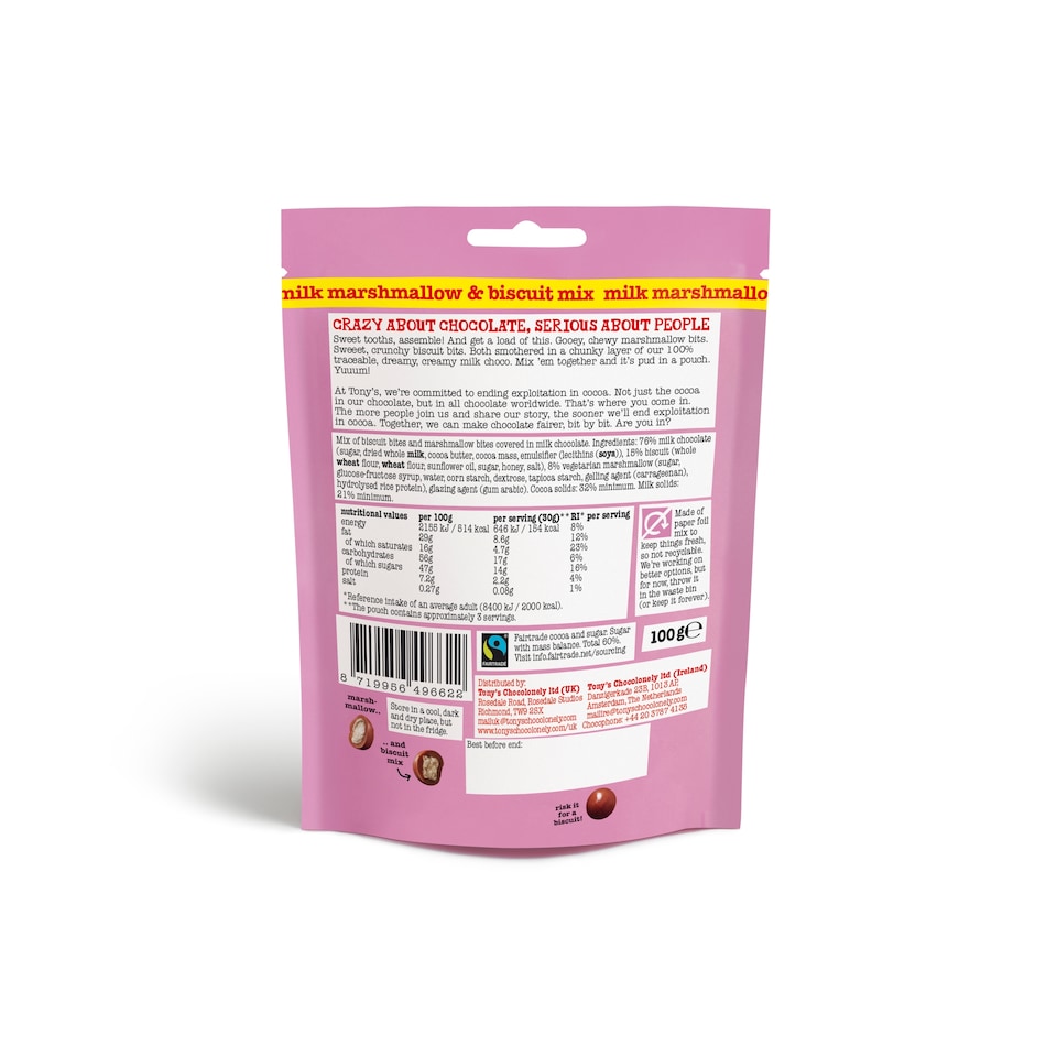 image 1 of Tony's Chocolonely Littl' Bits Marshmallow 100G