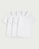 image 4 of F&F School Boys 3-Pack Slim Fit Short Sleeved Shirts in White