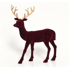 Tesco Flocked Stag Burgundy Christmas Room Decoration