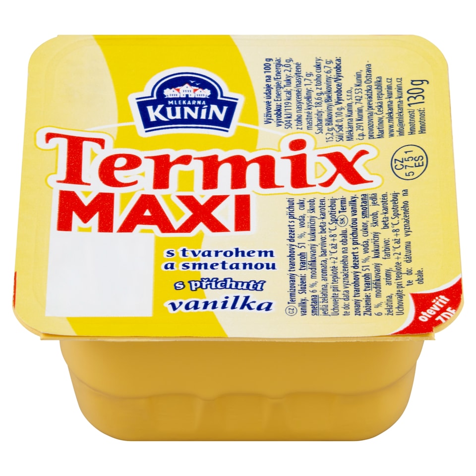 image 1 of Mlékárna Kunín Termix Maxi Vanilla 130 g