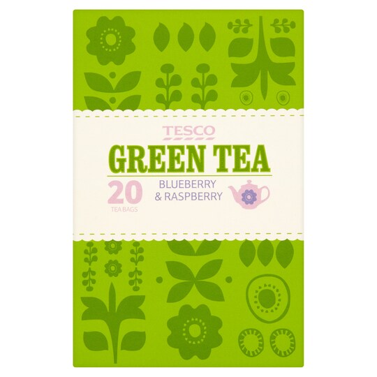 Tesco Green Tea With Blueberry And Raspberry 20S 50G Tesco Groceries