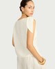 image 3 of F&F Textured Tie Shoulder Blouse in Cream